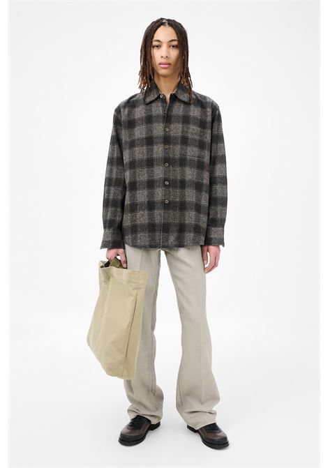 camicia above uomo grigia e nera OUR LEGACY | M4252AO